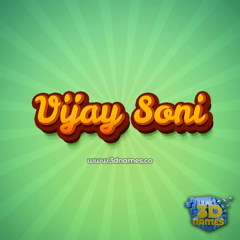 vijay soni in Green Rays style - 3D name wallpaper