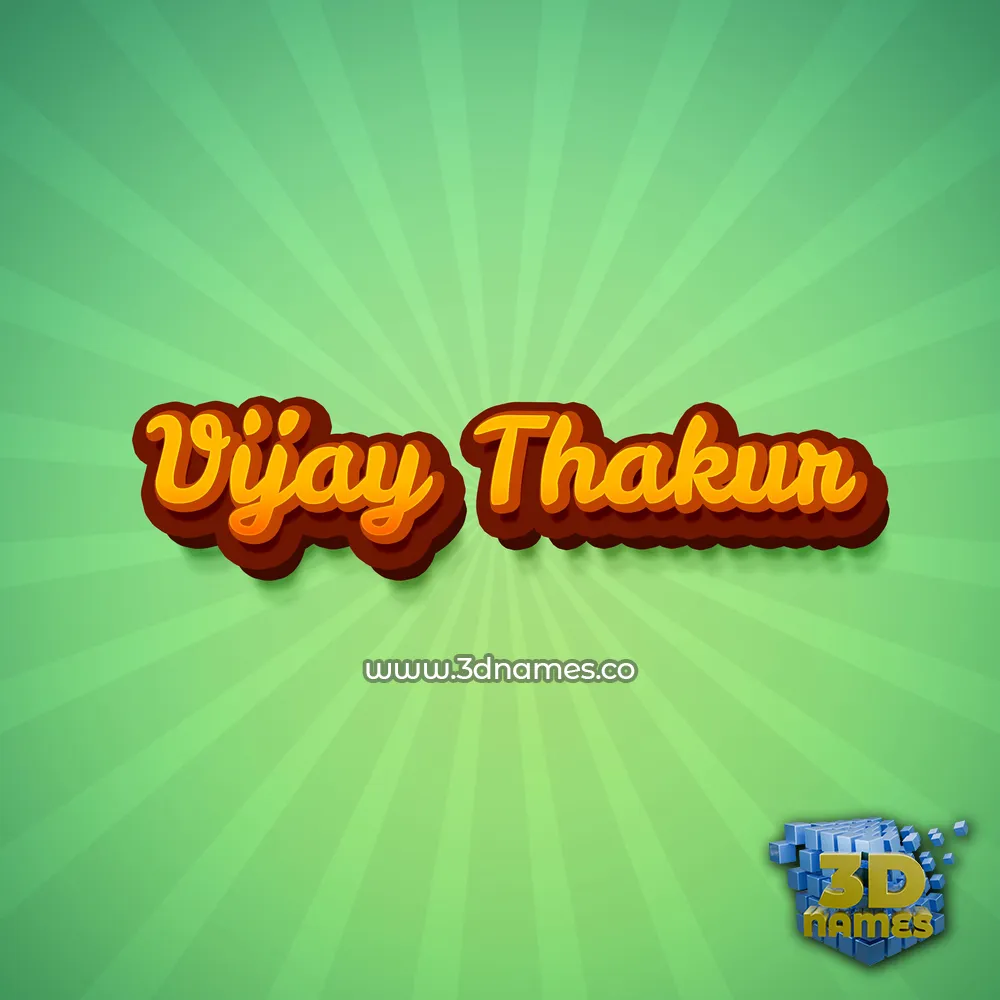 vijay thakur in Green Rays style - 3D name wallpaper