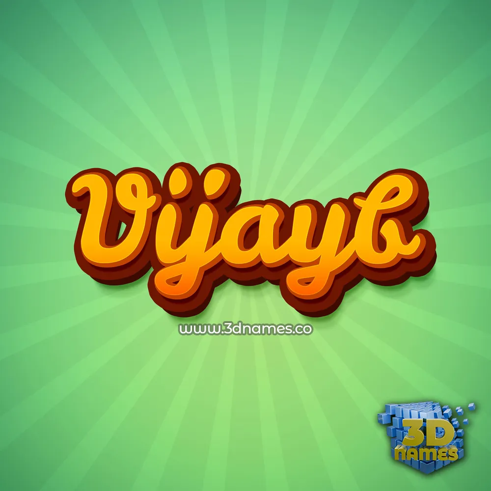 vijayb in Green Rays style - 3D name wallpaper