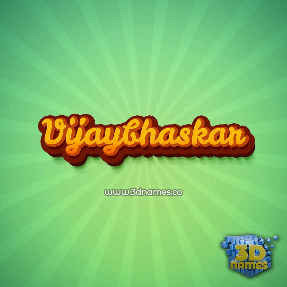 vijaybhaskar in Green Rays style - 3D name wallpaper