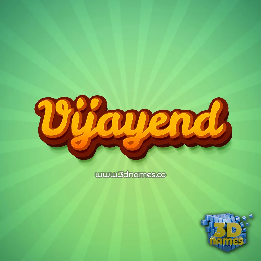 vijayend in Green Rays style - 3D name wallpaper