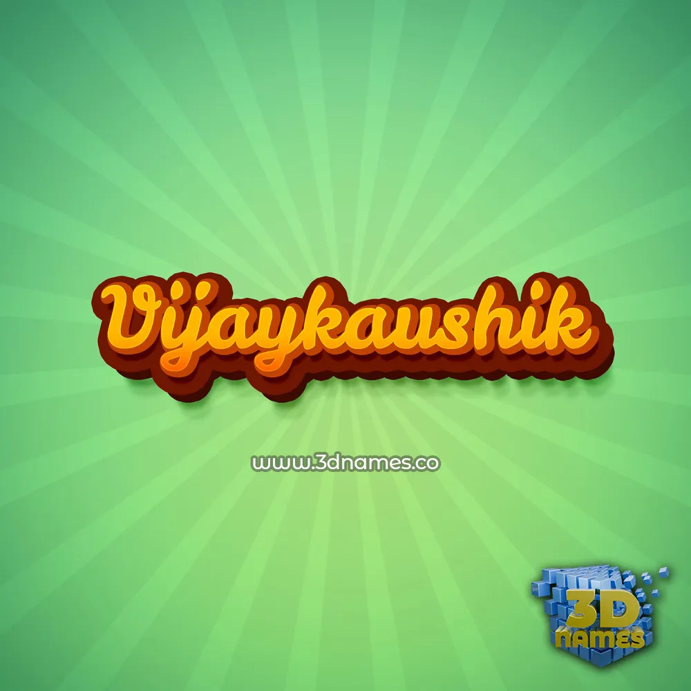 vijaykaushik in Green Rays style - 3D name wallpaper