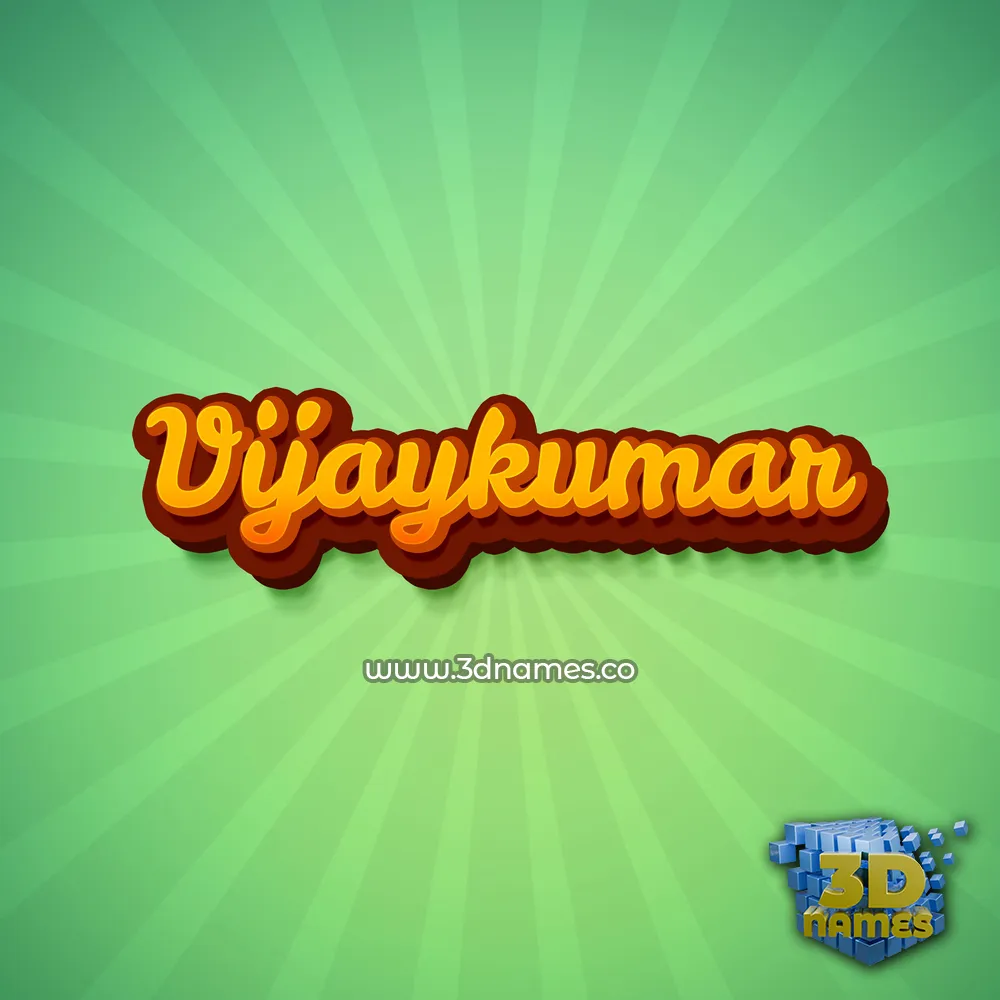 vijaykumar in Green Rays style - 3D name wallpaper