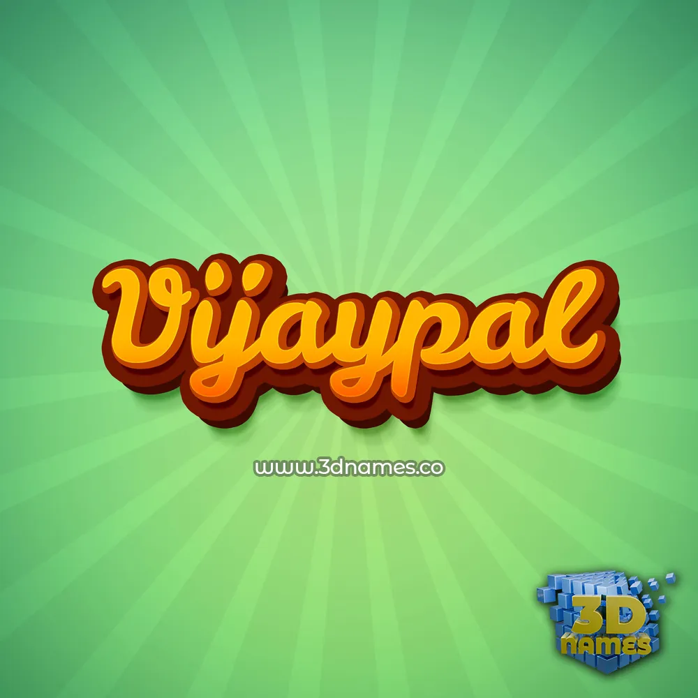 vijaypal in Green Rays style - 3D name wallpaper