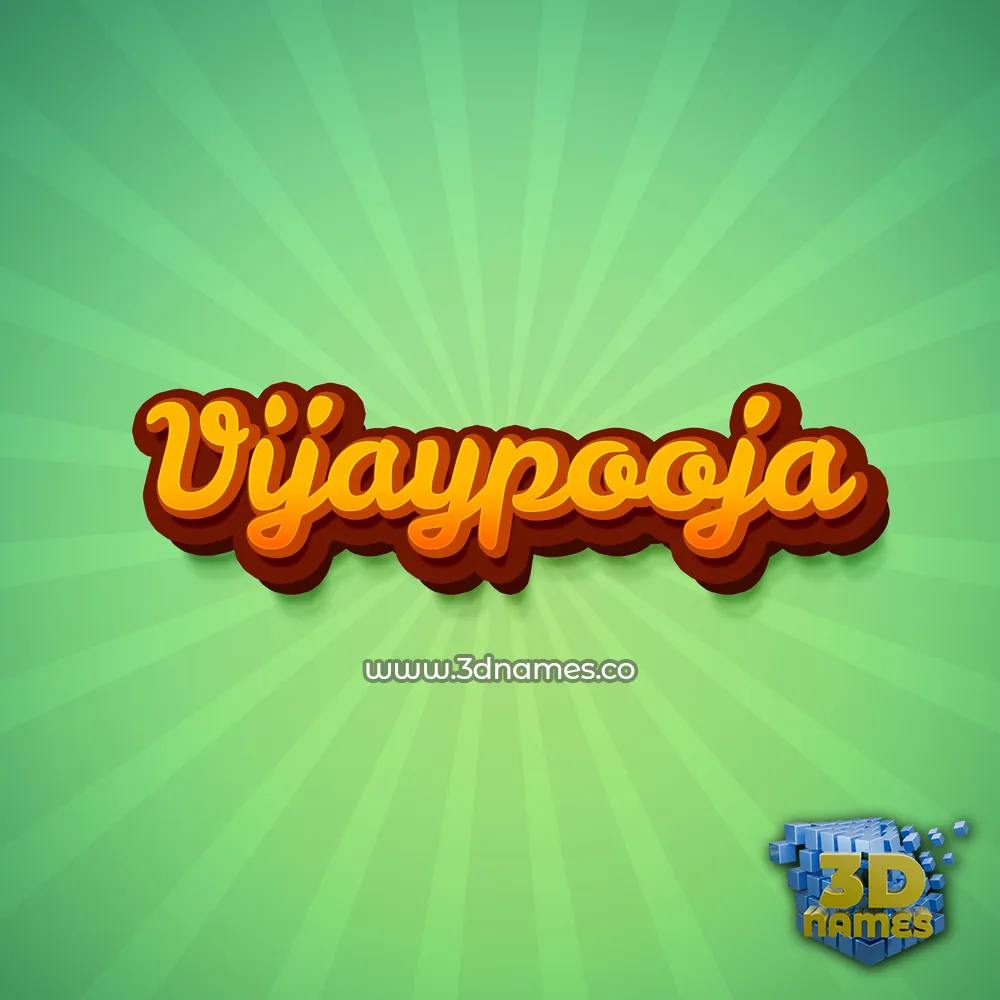 vijaypooja in Green Rays style - 3D name wallpaper