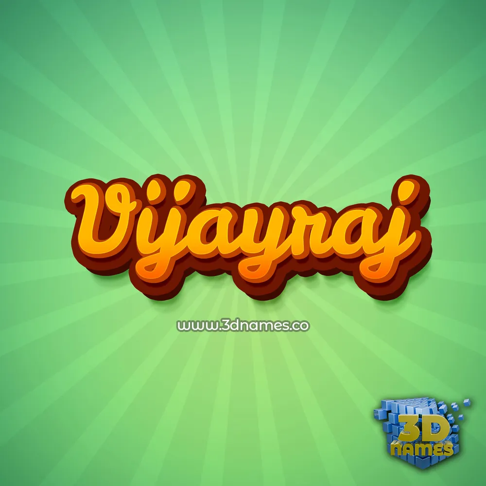 vijayraj in Green Rays style - 3D name wallpaper