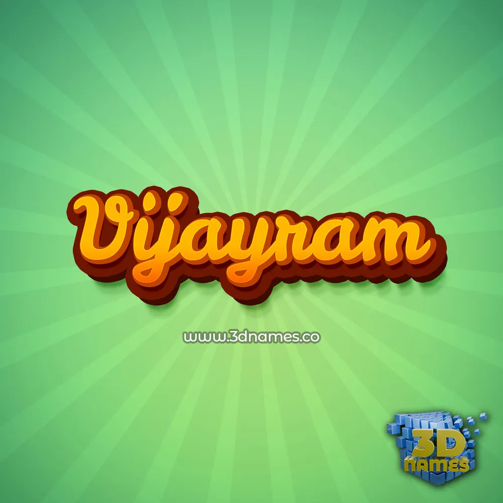 vijayram in Green Rays style - 3D name wallpaper