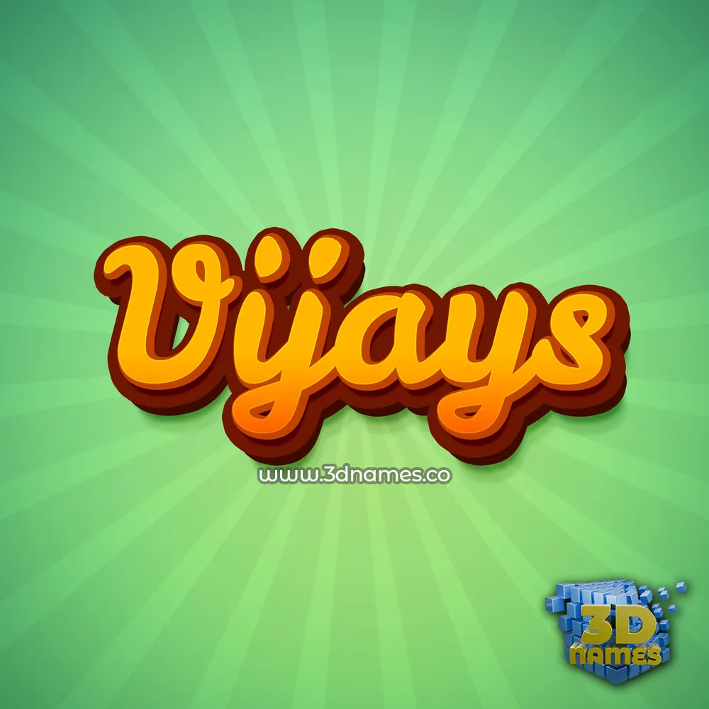 vijays in Green Rays style - 3D name wallpaper