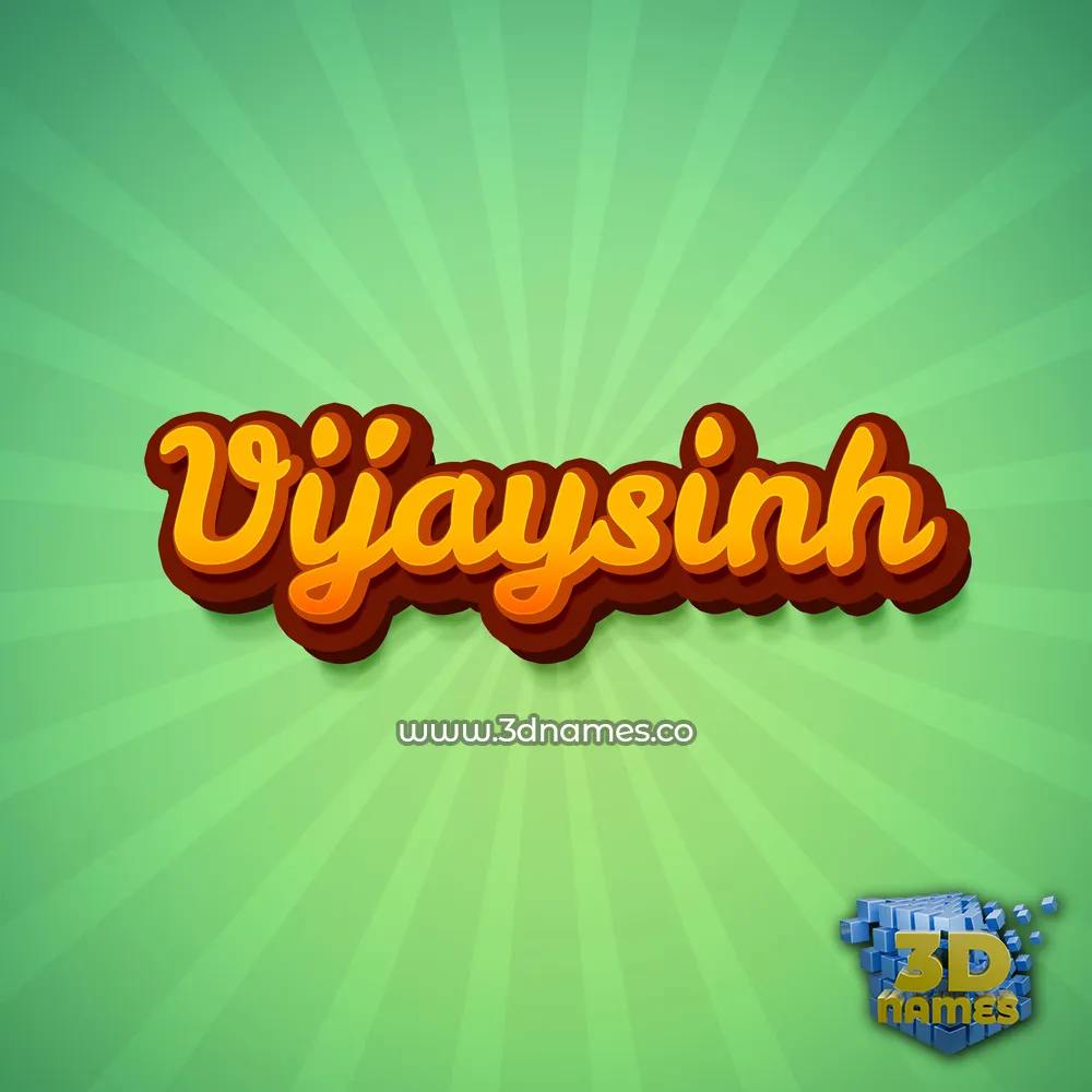vijaysinh in Green Rays style - 3D name wallpaper