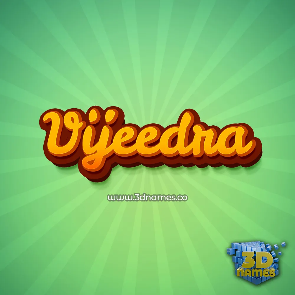 vijeedra in Green Rays style - 3D name wallpaper