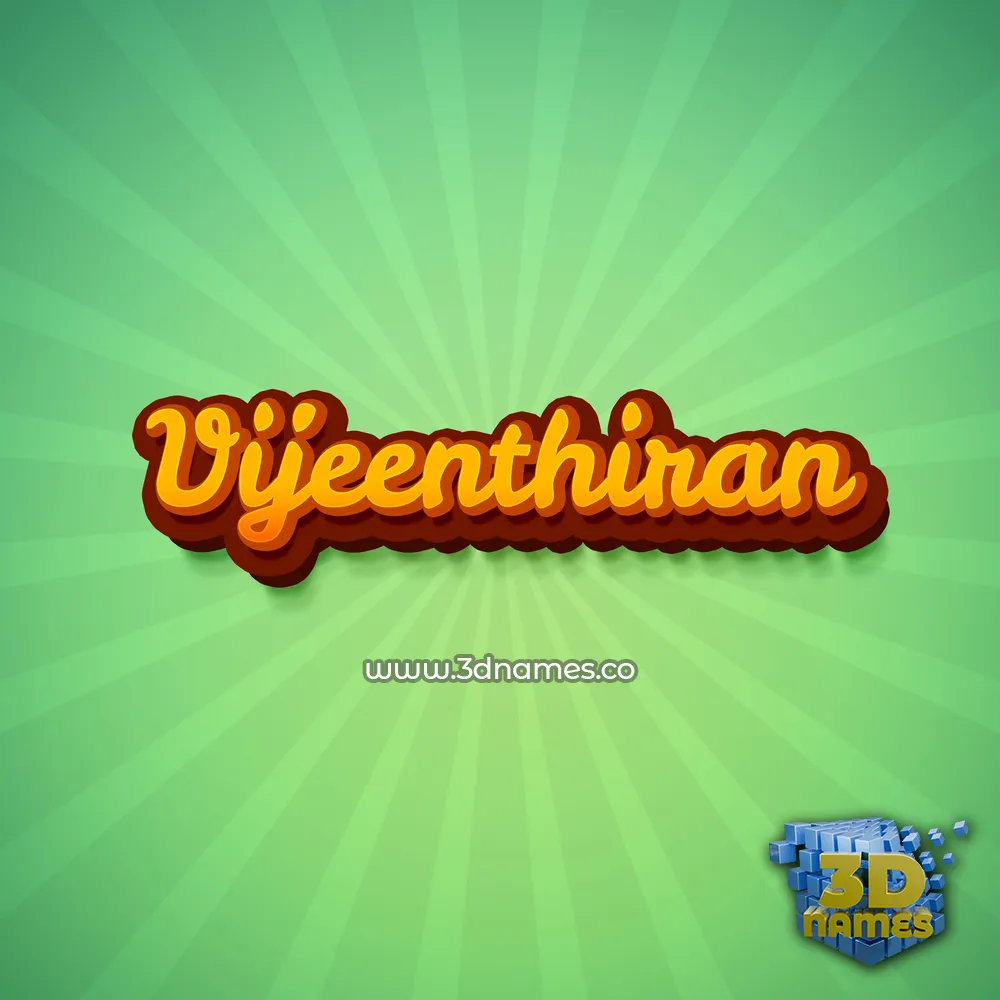 vijeenthiran in Green Rays style - 3D name wallpaper