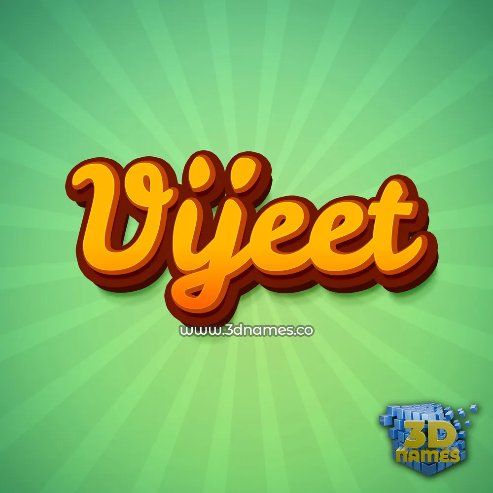 vijeet in Green Rays style - 3D name wallpaper