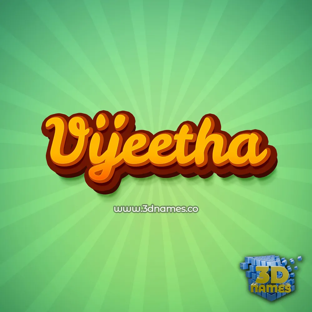 vijeetha in Green Rays style - 3D name wallpaper