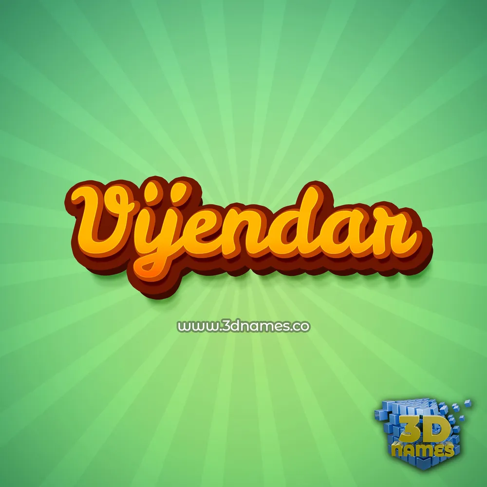 vijendar in Green Rays style - 3D name wallpaper