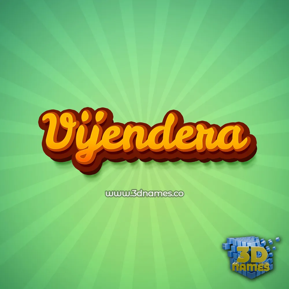 vijendera in Green Rays style - 3D name wallpaper