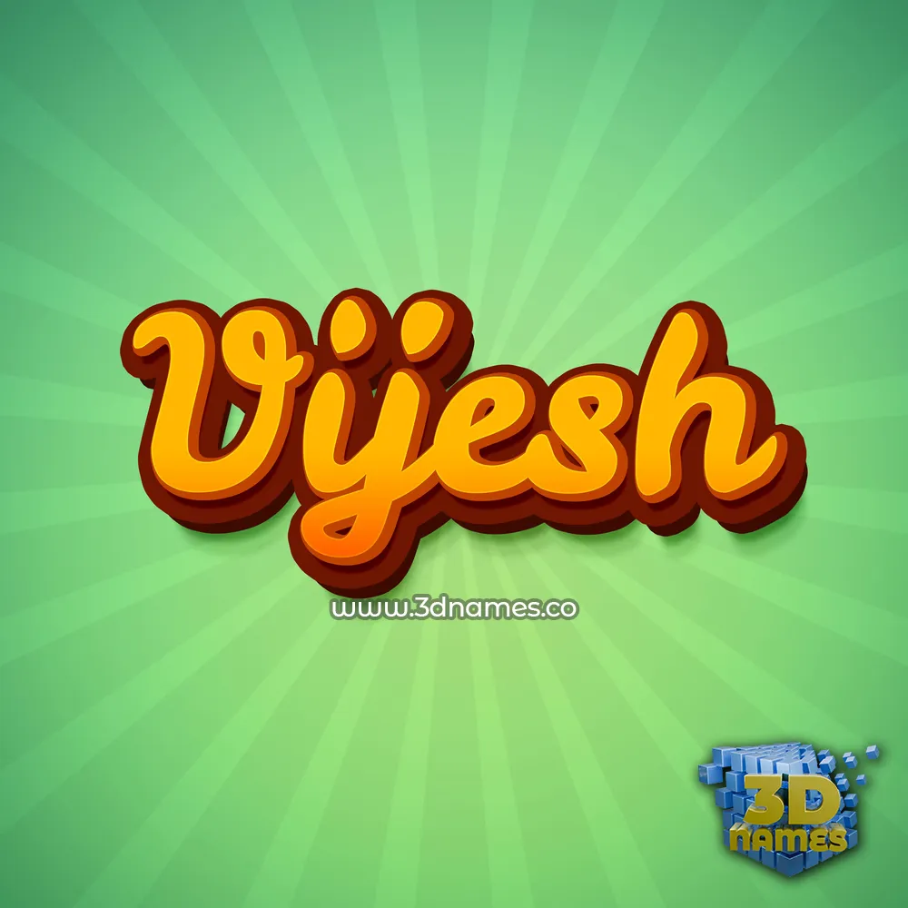 vijesh in Green Rays style - 3D name wallpaper