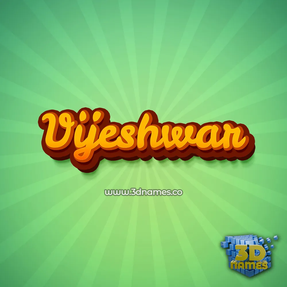 vijeshwar in Green Rays style - 3D name wallpaper