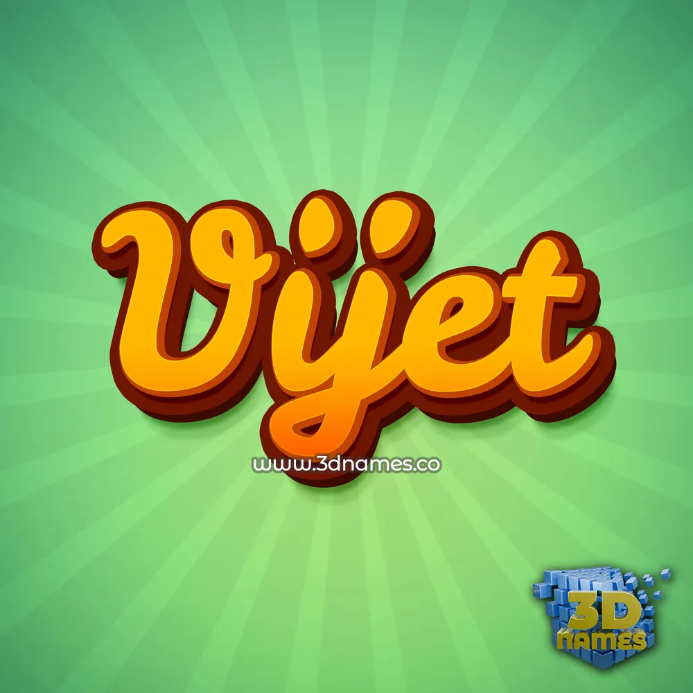 vijet in Green Rays style - 3D name wallpaper