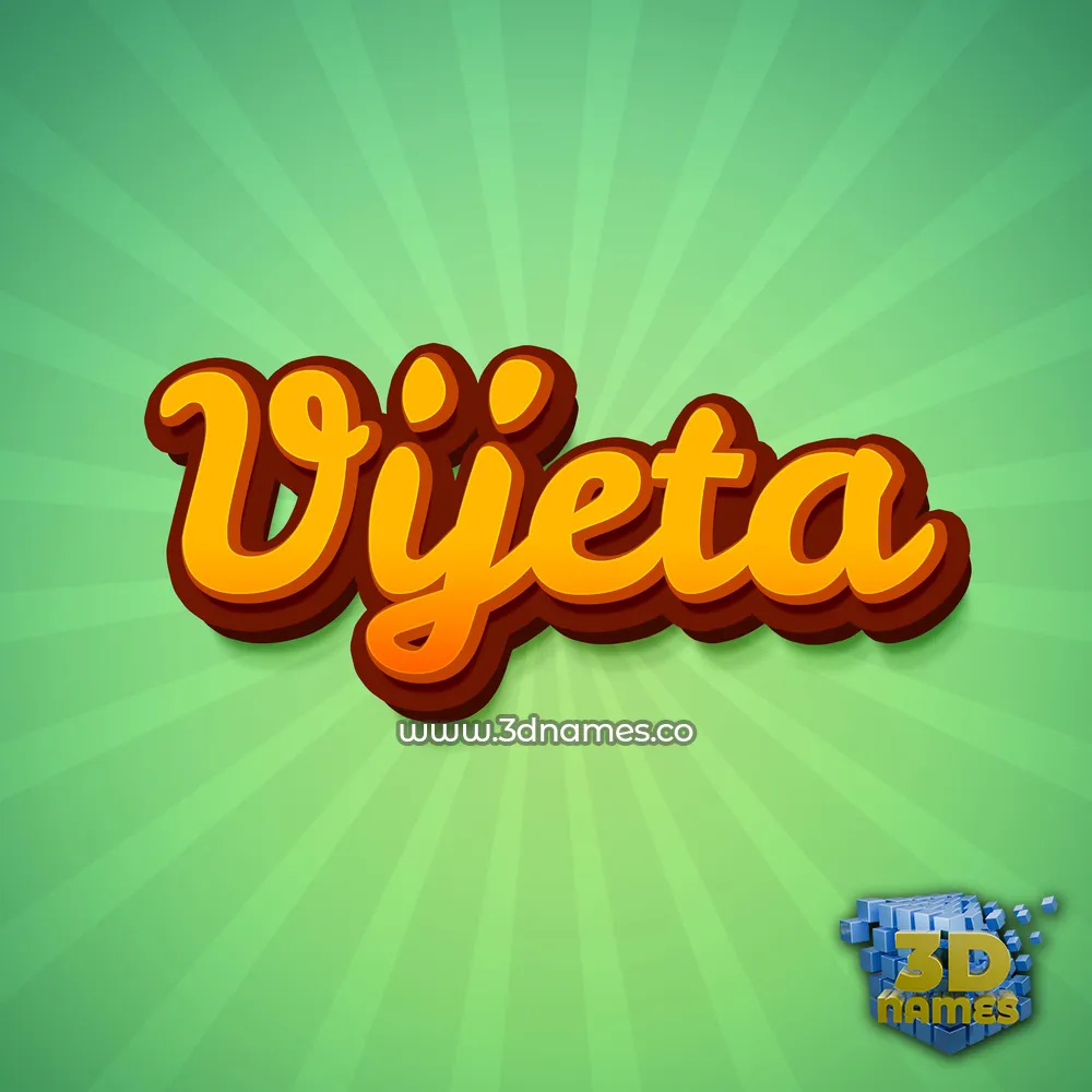 vijeta in Green Rays style - 3D name wallpaper