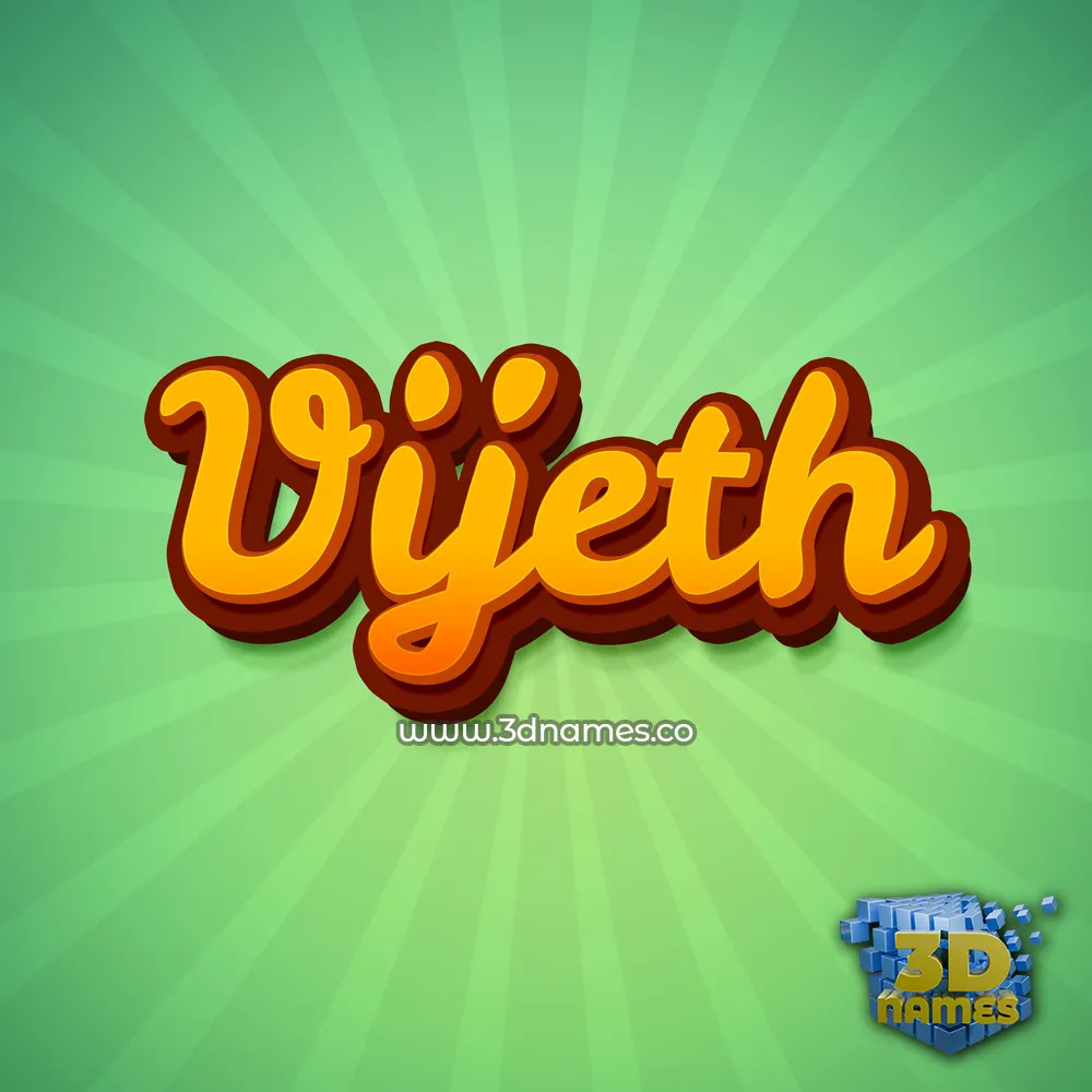 vijeth in Green Rays style - 3D name wallpaper