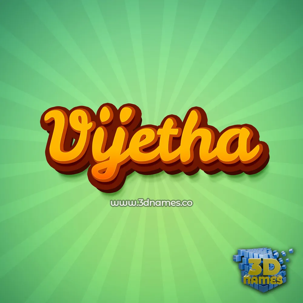 vijetha in Green Rays style - 3D name wallpaper