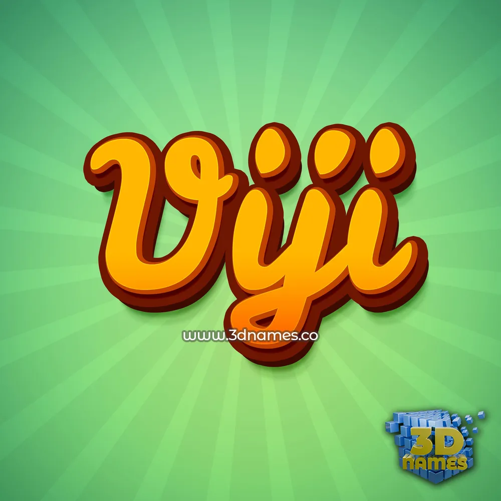 viji in Green Rays style - 3D name wallpaper