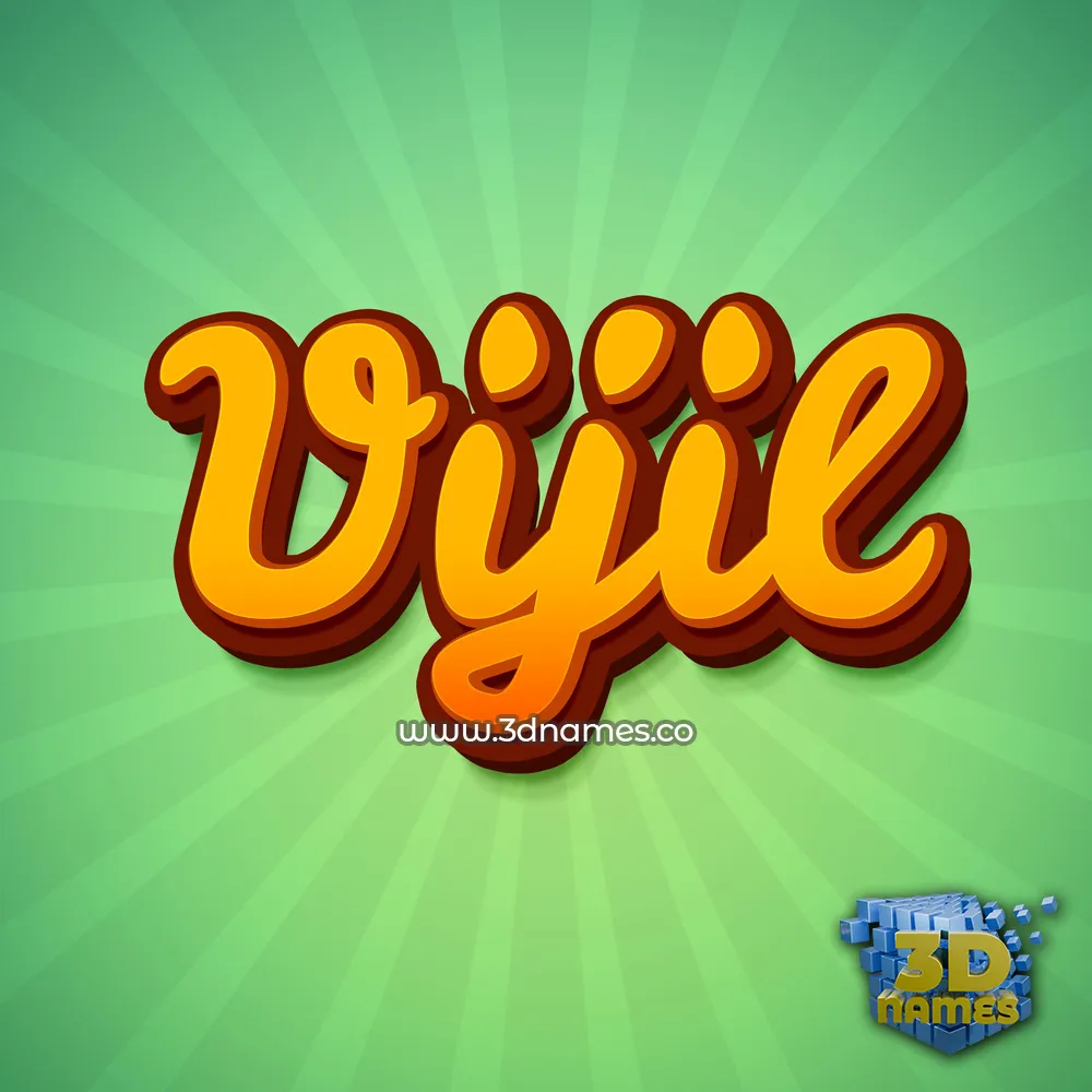 vijil in Green Rays style - 3D name wallpaper
