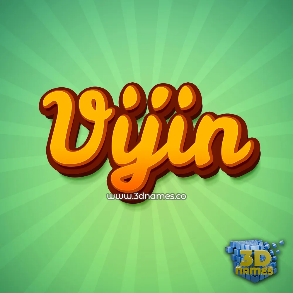 vijin in Green Rays style - 3D name wallpaper