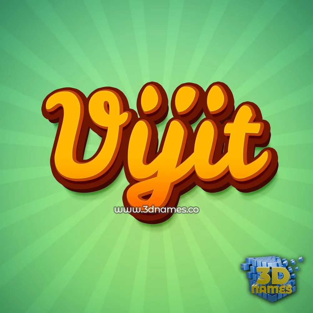vijit in Green Rays style - 3D name wallpaper