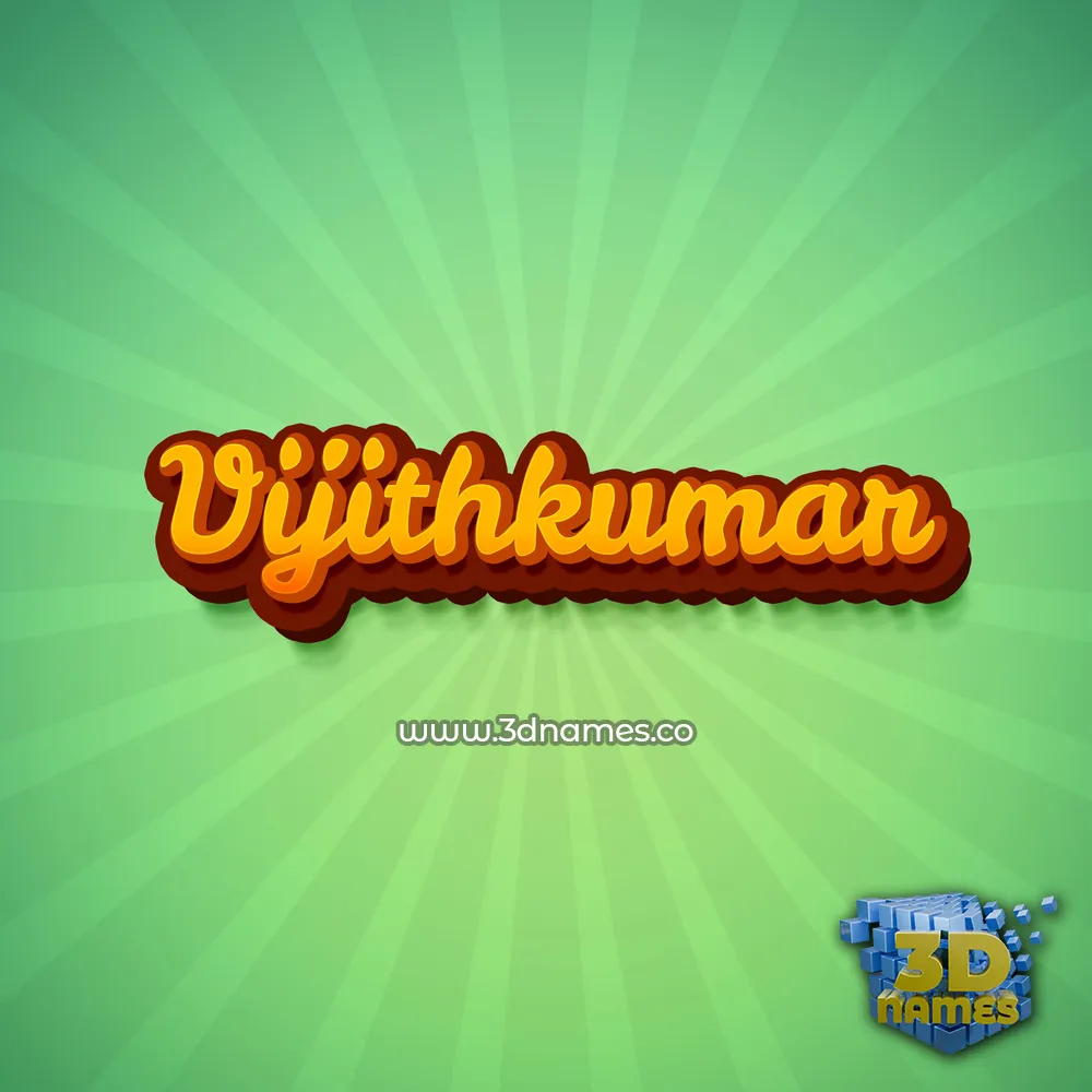 vijithkumar in Green Rays style - 3D name wallpaper