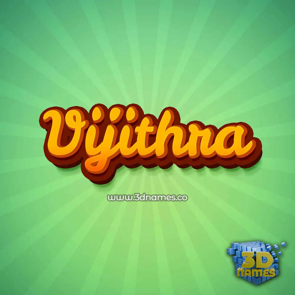 vijithra in Green Rays style - 3D name wallpaper