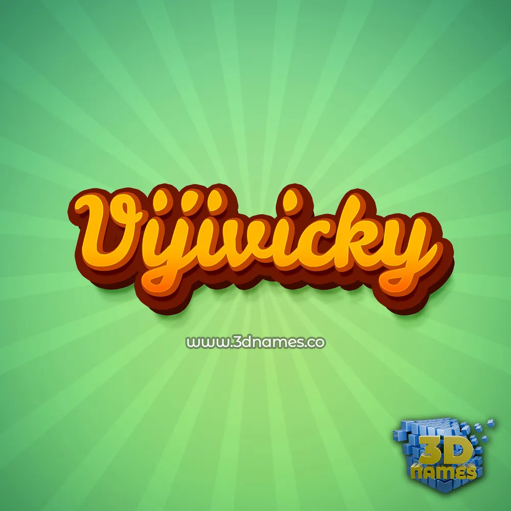 vijivicky in Green Rays style - 3D name wallpaper