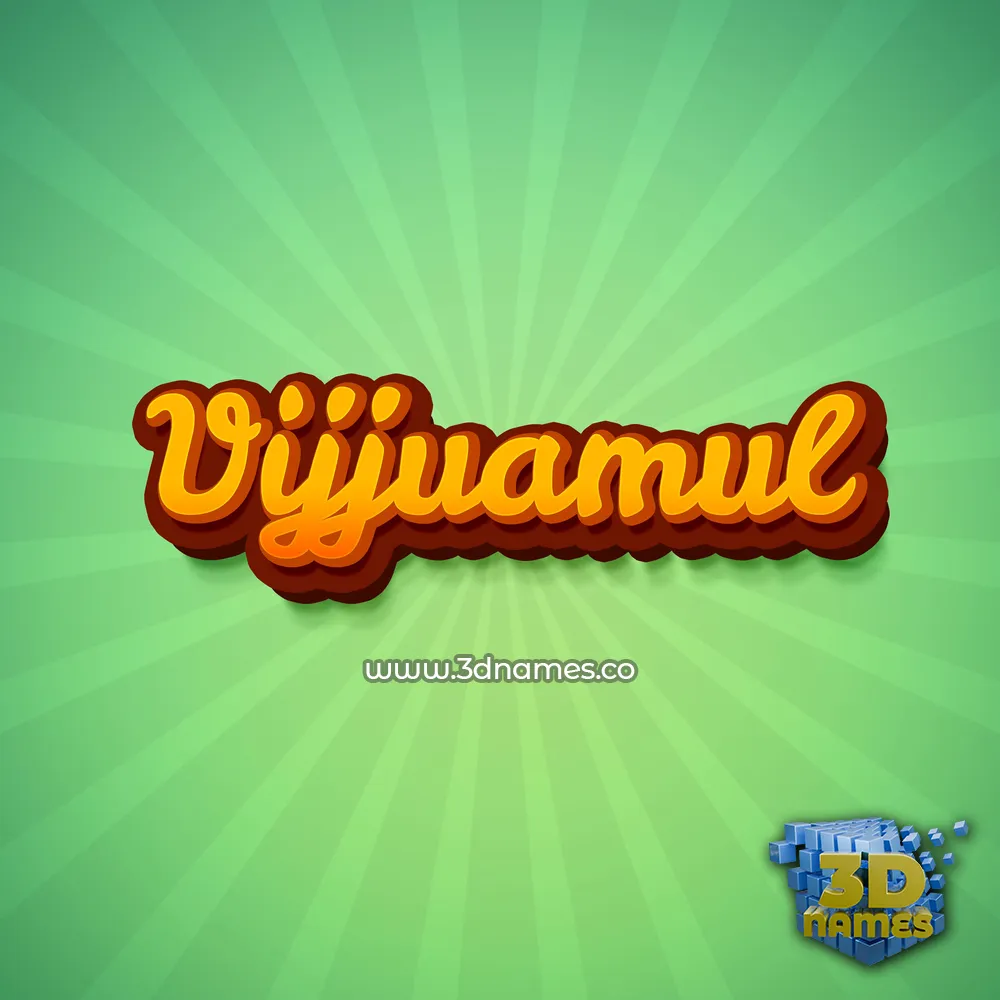 vijjuamul in Green Rays style - 3D name wallpaper