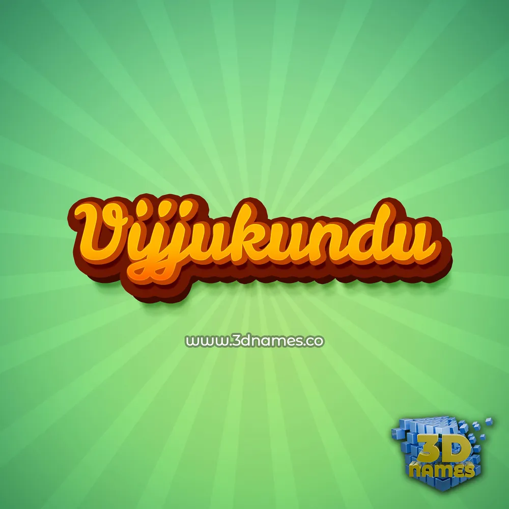 vijjukundu in Green Rays style - 3D name wallpaper