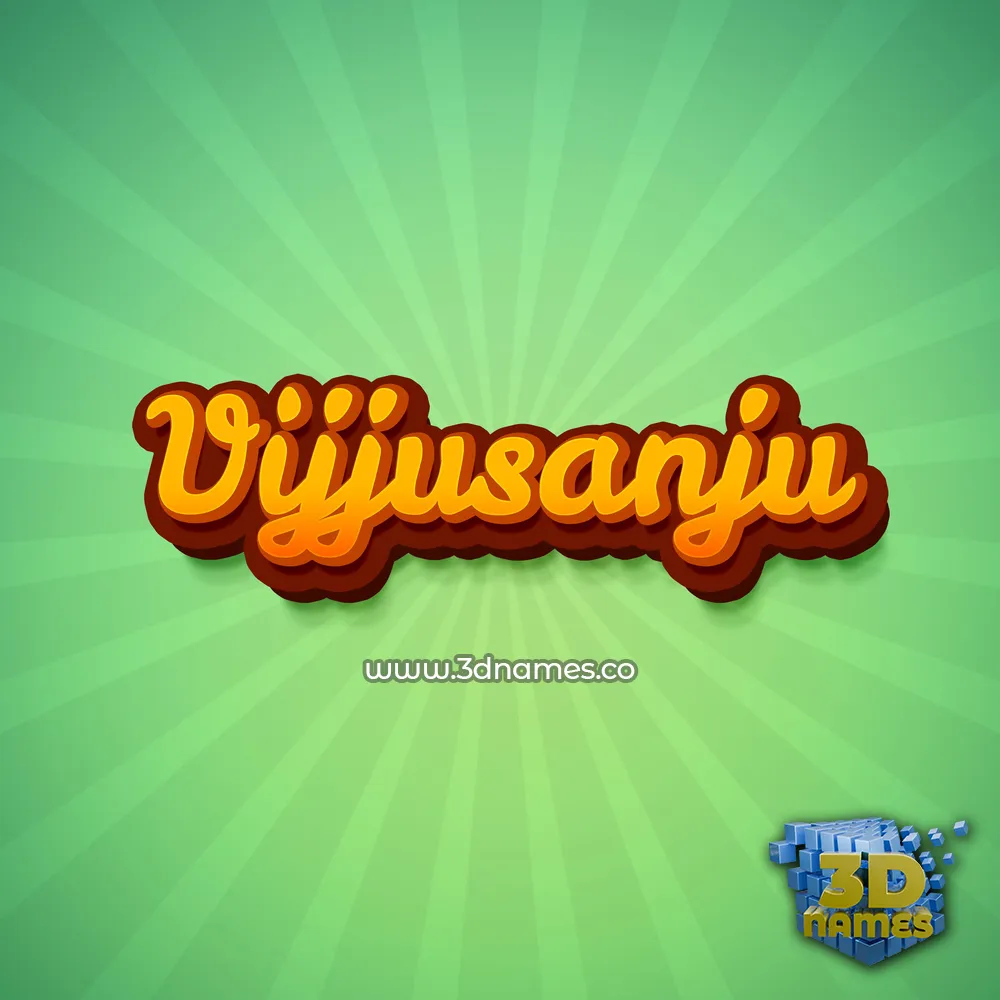 vijjusanju in Green Rays style - 3D name wallpaper