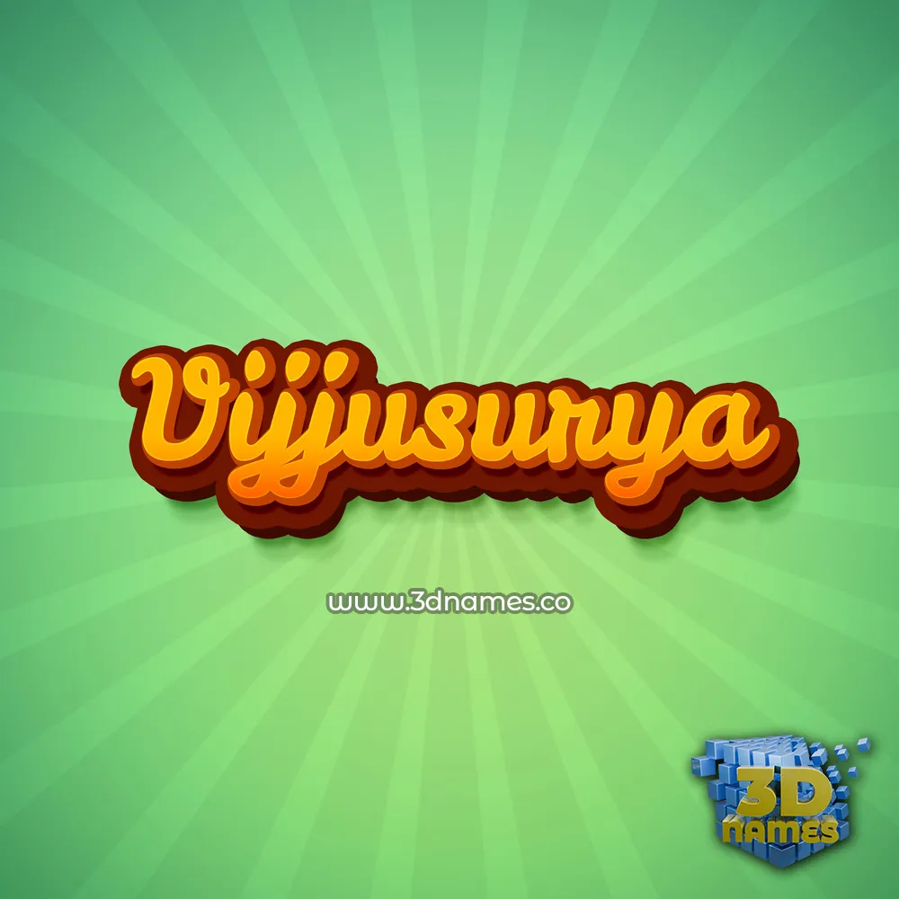 vijjusurya in Green Rays style - 3D name wallpaper