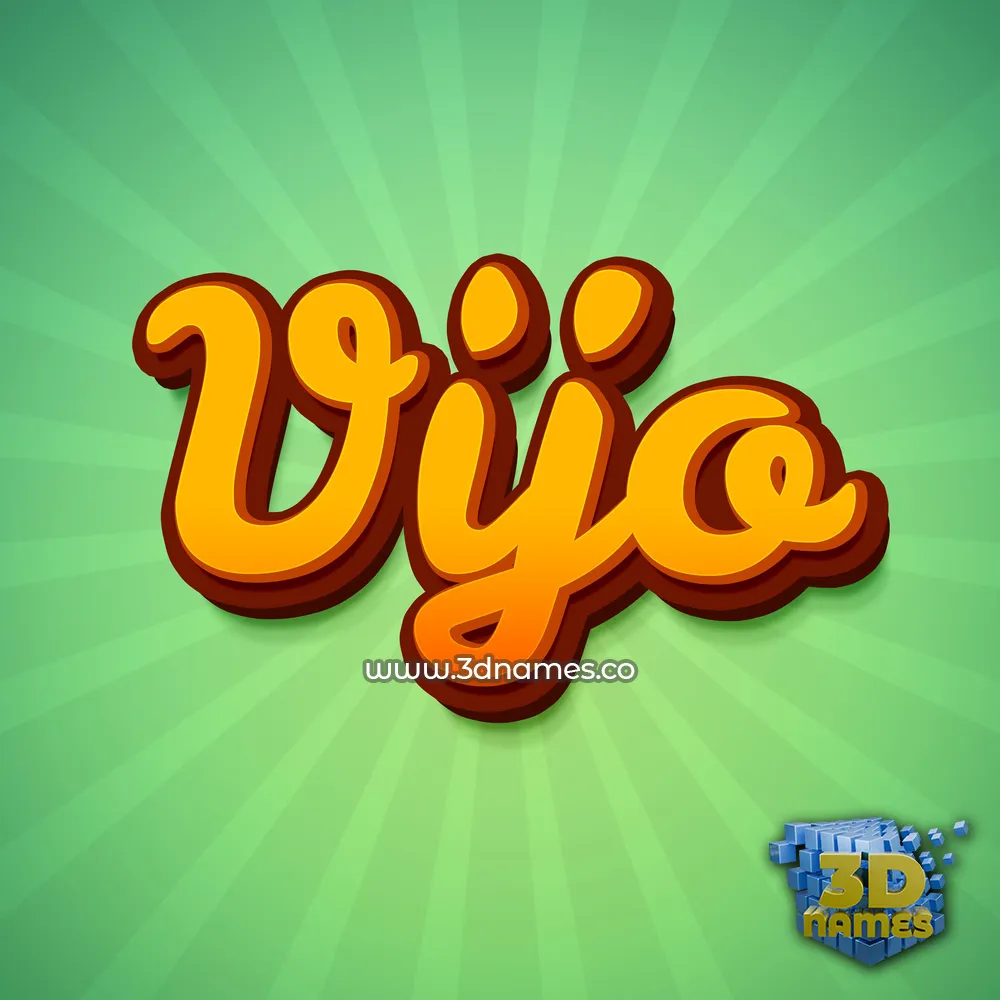 vijo in Green Rays style - 3D name wallpaper