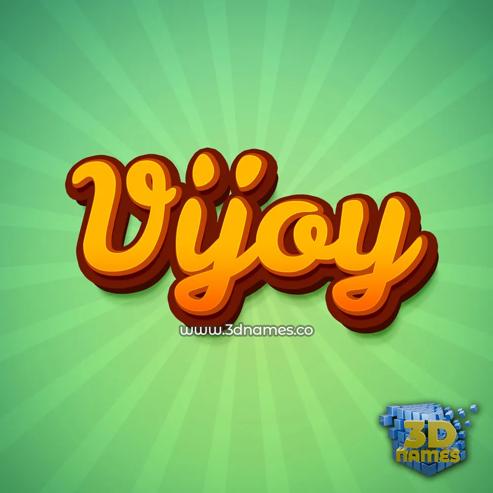 vijoy in Green Rays style - 3D name wallpaper