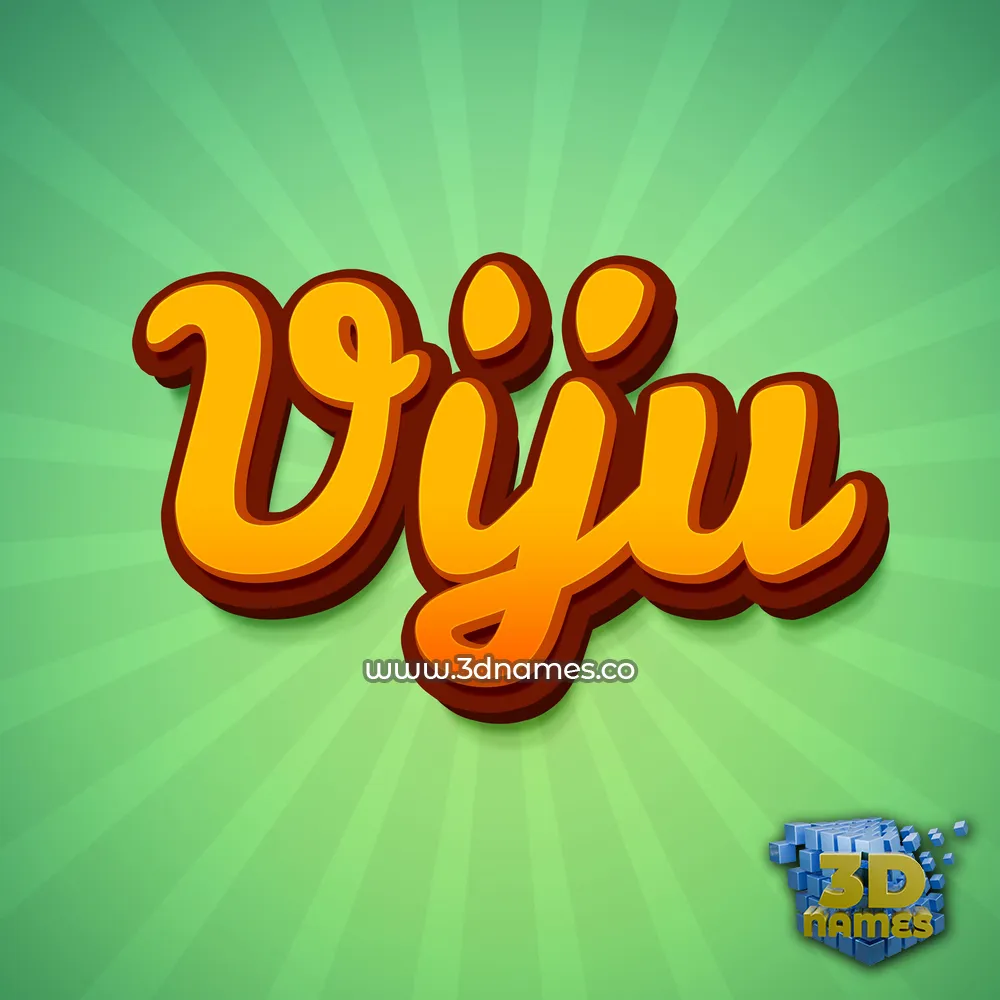 viju in Green Rays style - 3D name wallpaper