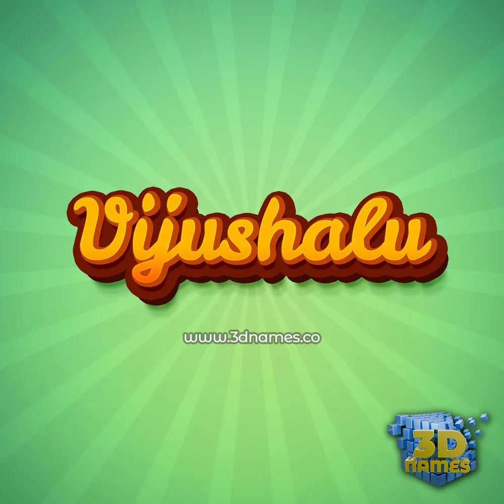 vijushalu in Green Rays style - 3D name wallpaper