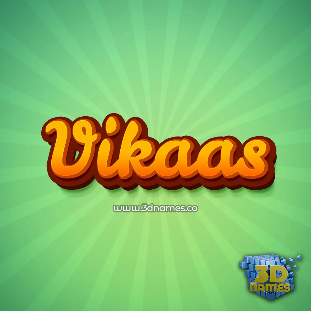 vikaas in Green Rays style - 3D name wallpaper
