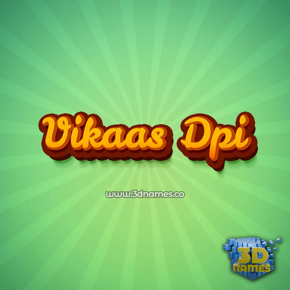 vikaas dpi in Green Rays style - 3D name wallpaper