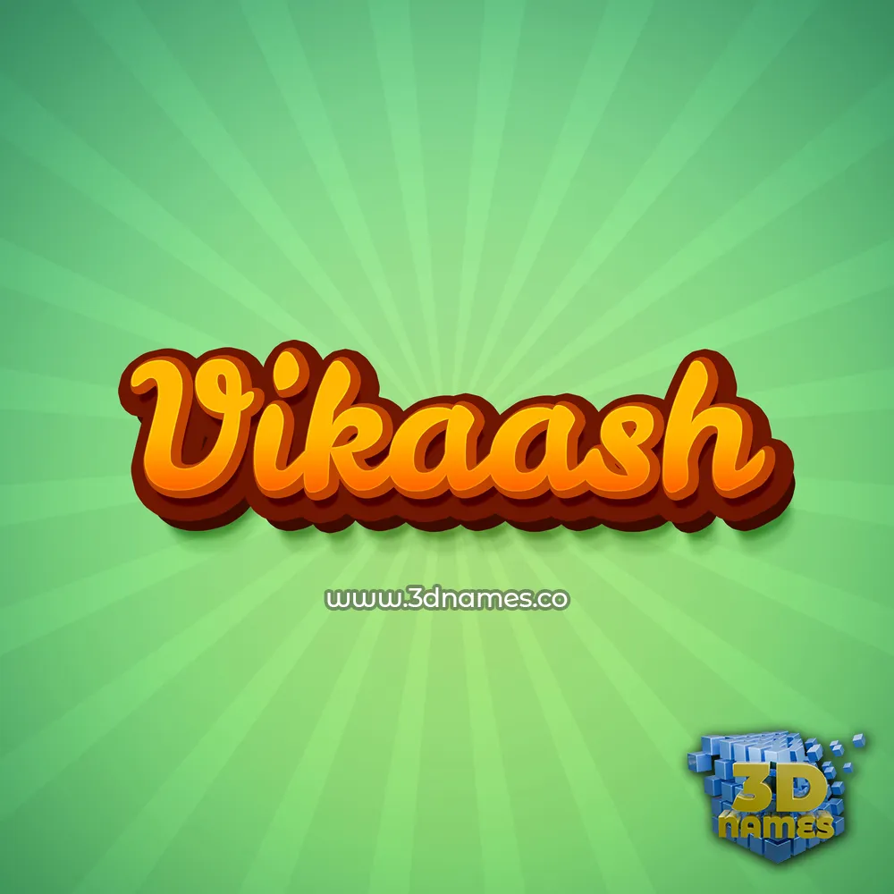 vikaash in Green Rays style - 3D name wallpaper