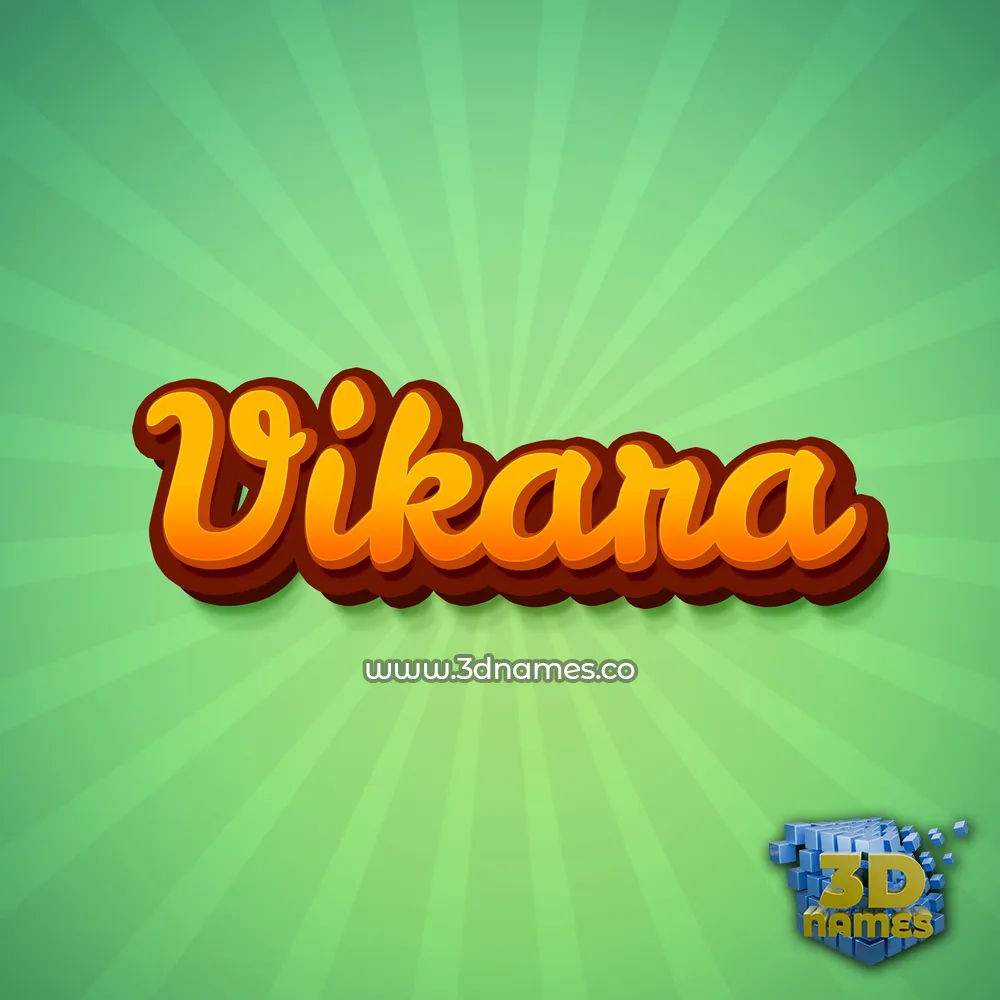 vikara in Green Rays style - 3D name wallpaper