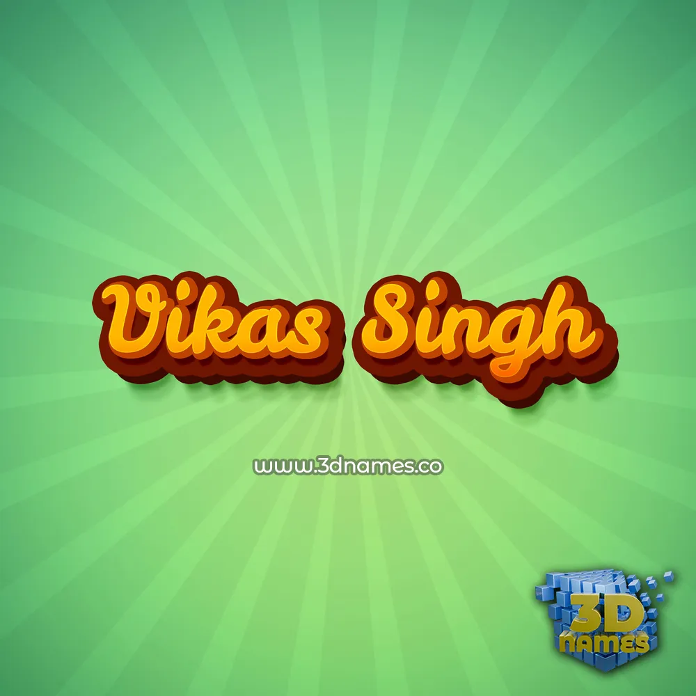 vikas singh in Green Rays style - 3D name wallpaper