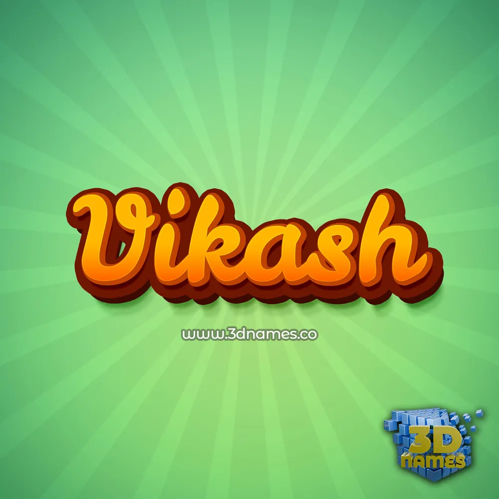 vikash in Green Rays style - 3D name wallpaper