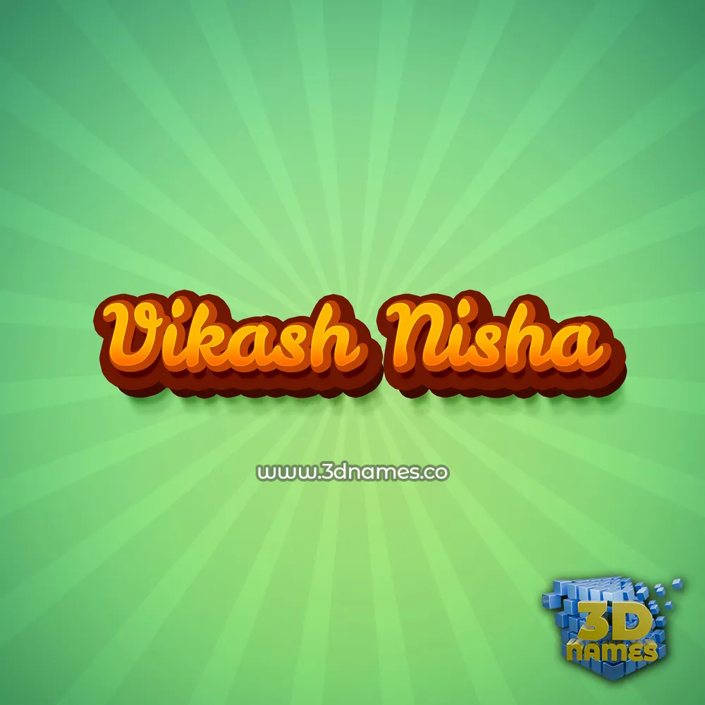 vikash nisha in Green Rays style - 3D name wallpaper