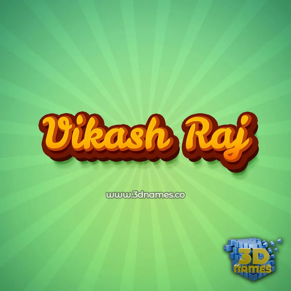 vikash raj in Green Rays style - 3D name wallpaper