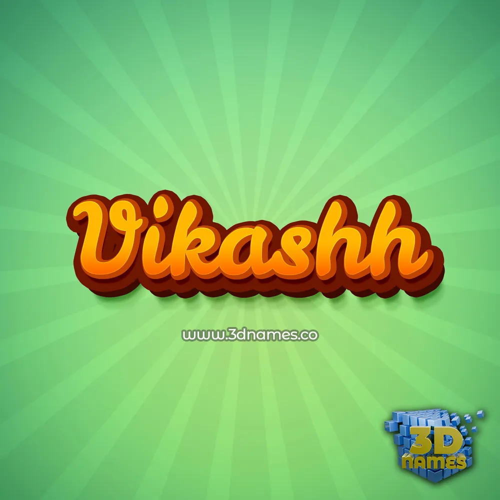 vikashh in Green Rays style - 3D name wallpaper
