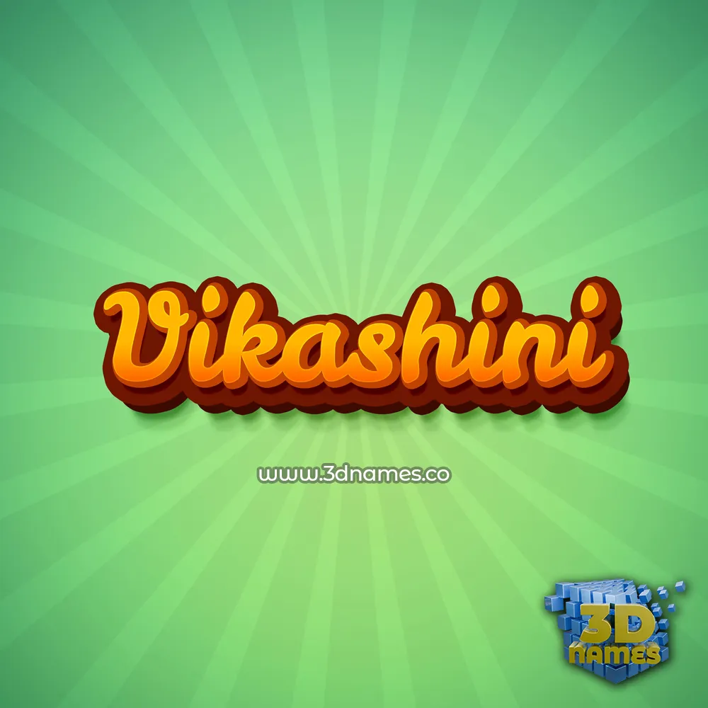 vikashini in Green Rays style - 3D name wallpaper